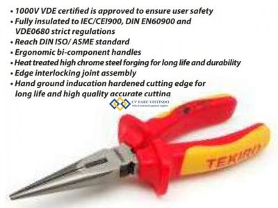 Tang Lancip Listrik - Insulation Long Nose Pliers Size 6 Inch
