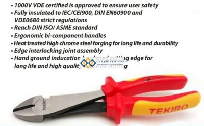Tang Potong Panjang Listrik - Insulation Diagonal Pliers Long Size 8 Inch