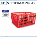 Green Leaf 2180 LR Keranjang Box Container roda Berlubang Plastik Serbaguna Industri wadah