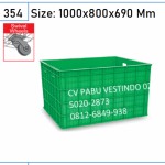 Green Leaf 2181 PS Box roda Container Keranjang rapat Plastik Serbaguna Industri wadah