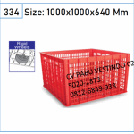 Green Leaf 2182 LR Keranjang roda Box Container Berlubang Plastik Serbaguna Industri wadah