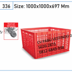 Green Leaf 2182 LS roda Keranjang Box Container Berlubang Plastik Serbaguna Industri wadah