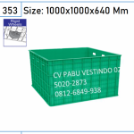 Green Leaf 2183 PR Box roda Container Keranjang rapat Plastik Serbaguna Industri wadah
