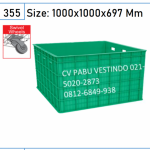 Green Leaf 2183 PS roda Box Container Keranjang rapat Plastik Serbaguna Industri wadah