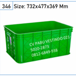 Green Leaf 2243 P Box Container Keranjang rapat Plastik Serbaguna Industri wadah