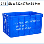 Green Leaf 2244 P Box Container Keranjang rapat Plastik Serbaguna Industri wadah