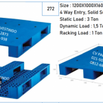 Rabbit NPR-1210N Pallet Plastik 4 Way Entry, Solid Surface, Forklift, Handlift Kapasitas Static Load 3 Ton Dynamic 1,5 kg