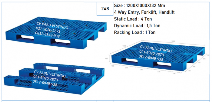 Pallet Plastik 4 Way Entry, Forklift, Handlift NPS-1210