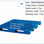 Rabbit NPS-1312 Pallet Plastik 4 Way Entry, Forklift, Handlift Kapasitas Static Load 4 Ton Dynamic 1,5 Ton Racking 1 Ton