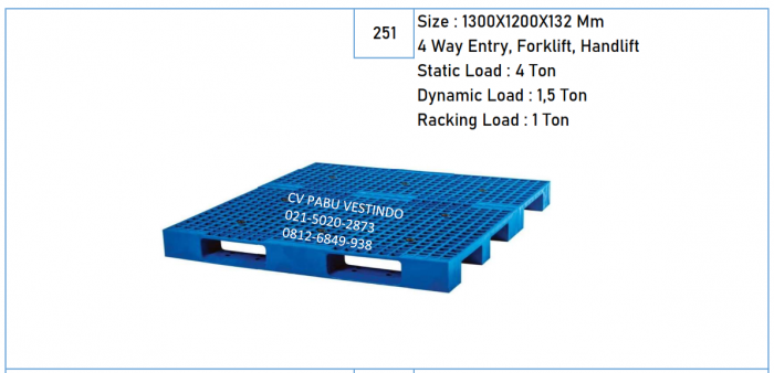 Pallet Plastik 4 Way Entry, Forklift, Handlift NPS-1312