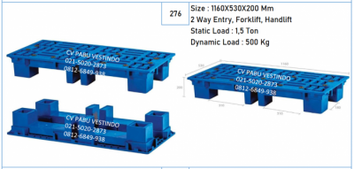 Pallet Plastik 2 Way Entry, Forklift, Handlift P-022