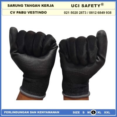 Sarung Tangan Pengaman kerja Elektronik Assembly Statis PU Palmfit - Gambar 2