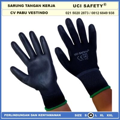 Sarung Tangan Uci Safety Mekanik Satpam Palmfit Multitask Karet PU - Gambar 7