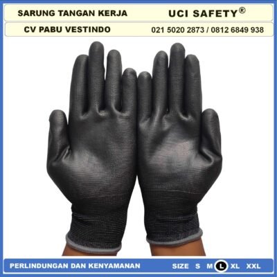 Sarung Tangan Ukuran S,M, L, XL Statis Uci Safety Tukang Bengkel - Gambar 8