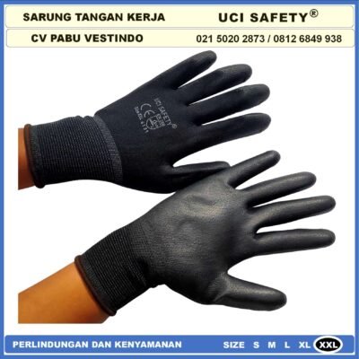 Sarung Tangan Pengaman kerja Elektronik Assembly Statis PU Palmfit - Gambar 3
