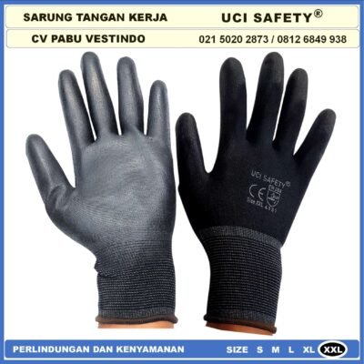 Uci Safety Sarung Tangan Tukang Telapak Tangan dilapisi karet Security - Gambar 8