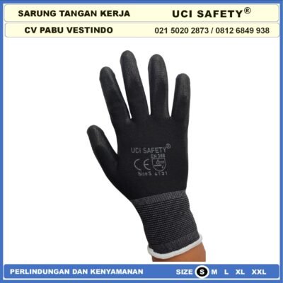 Uci Safety Sarung Tangan Coating Karet Bahan Nylon Polyester Kerja - Gambar 8