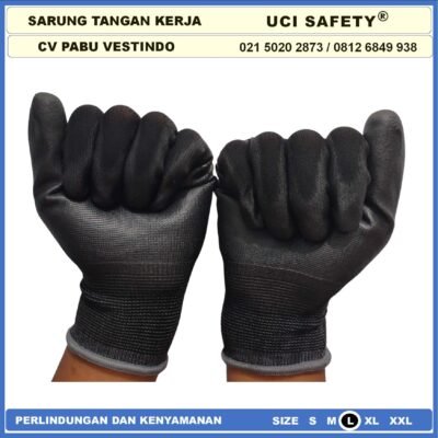 Uci Safety Sarung Tangan Karet Palm Fit Palmfit Safety Gloves Proyek - Gambar 6