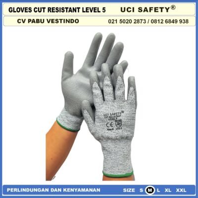 Anti Potong Anti Sayat Cut Resistant safety Gloves Anti Benda Tajam Anti Pisau Potong Anti Gores Hand Gloves Anti Licin Anti Slip Anti Iris Coating Karet - Gambar 4