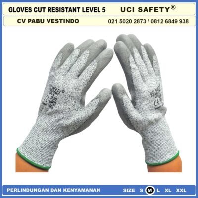 Ukuran M & L Level 5 Uci Safety Tebal Motor, Berkebun, Mekanik, Bengkel, Tukang Sarung Tangan 4543 Karet Polyurethane Sarung Tangan - Gambar 5