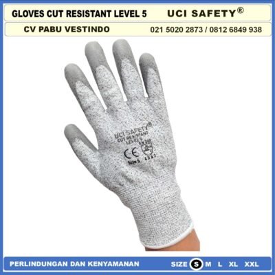 Ukuran M & L Sarung Tangan Safety Kerja Kawat Besi Baja Kaca Pabrik industri Ukuran M & L Uci Safety Mekanik, Motor, Berkebun, Bengkel, Tukang Sarung Tangan Anti Sayat safety Gloves Anti Benda Tajam - Gambar 7