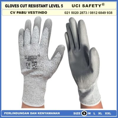 Coating Karet Telapak Tangan dilapisi karet Warna Abu Abu Pengaman kerja Sarung Tangan uci Safety Kerja Safety Gloves Kawat Besi Baja Kaca Pabrik industri Kontruksi Welding Proyek bengkel - Gambar 7