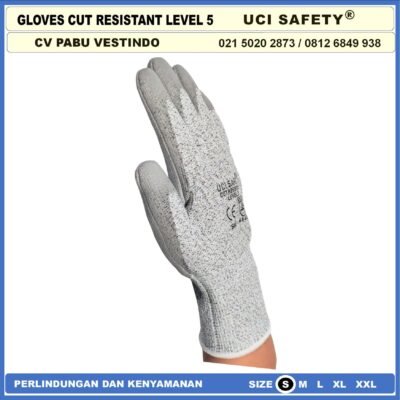 Cut Resistant Uci safety Gloves Anti Benda Tajam Anti Pisau Potong Anti Gores Hand Gloves Anti Licin Anti Slip Anti Iris Coating Karet - Gambar 8