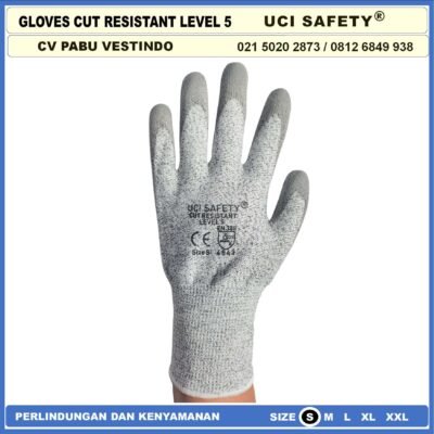 Telapak Tangan dilapisi karet Pengaman kerja Safety Gloves Kontruksi Welding Proyek bengkel Level 5 Sarung Tangan 4543 Sarung Tangan Anti Sayat Cut Resistant Anti Benda Tajam - Gambar 2