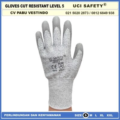 Coating Karet Telapak Tangan dilapisi karet Warna Abu Abu Pengaman kerja Sarung Tangan uci Safety Kerja Safety Gloves Kawat Besi Baja Kaca Pabrik industri Kontruksi Welding Proyek bengkel - Gambar 6