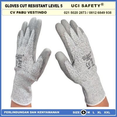 Ukuran M & L Uci Safety Motor, Berkebun, Mekanik, Bengkel, Tukang Karet Polyurethane Anti Potong Cut Resistant Anti Benda Tajam Anti Gores Anti Licin Anti Slip Anti Iris Telapak Tangan dilapisi karet - Gambar 8