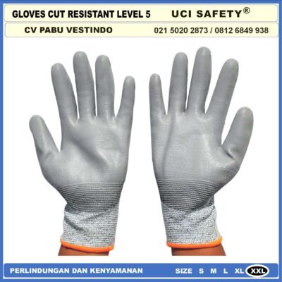 Tebal Kontruksi Welding Proyek bengkel Level 5 Tebal Sarung Tangan 4543 Anti Potong Cut Resistant Anti Benda Tajam Anti Gores Hand Gloves - Gambar 6