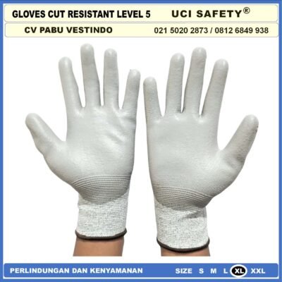 safety Gloves Anti Benda Tajam Anti Pisau Potong Anti Gores Hand Gloves Uci Safety Anti Licin Anti Slip Anti Iris Coating Karet Telapak Tangan dilapisi karet - Gambar 9