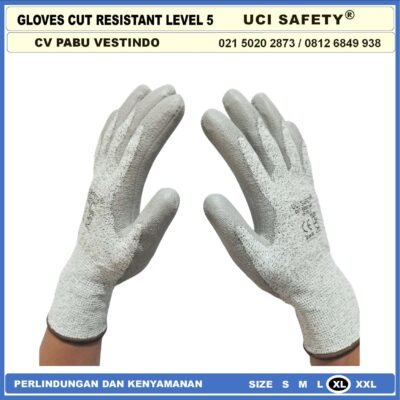 Uci Safety Mekanik, Motor, Berkebun, Bengkel, Tukang Karet Polyurethane Sarung Tangan Cut Resistant Anti Gores Anti Licin Anti Slip Anti Iris Telapak Tangan dilapisi karet Warna Abu Abu Sarung Tangan Safety Kerja - Gambar 7