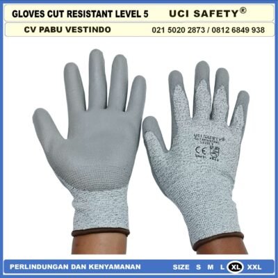 Uci Safety Hand Gloves Anti Licin Anti Slip Anti Iris Coating Karet Telapak Tangan dilapisi karet Warna Abu Abu Pengaman kerja Sarung Tangan Safety Kerja Safety Gloves - Gambar 8