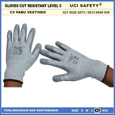 Uci Safety Hand Gloves Anti Licin Anti Slip Anti Iris Coating Karet Telapak Tangan dilapisi karet Warna Abu Abu Pengaman kerja Sarung Tangan Safety Kerja Safety Gloves - Gambar 9