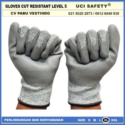 Ukuran M & L Sarung Tangan Safety Kerja Kawat Besi Baja Kaca Pabrik industri Ukuran M & L Uci Safety Mekanik, Motor, Berkebun, Bengkel, Tukang Sarung Tangan Anti Sayat safety Gloves Anti Benda Tajam - Gambar 4