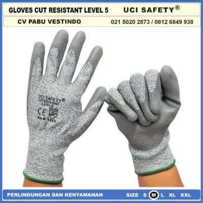 Ukuran M & L Level 5 Uci Safety Tebal Motor, Berkebun, Mekanik, Bengkel, Tukang Sarung Tangan 4543 Karet Polyurethane Sarung Tangan anti pisau potong - Gambar 8