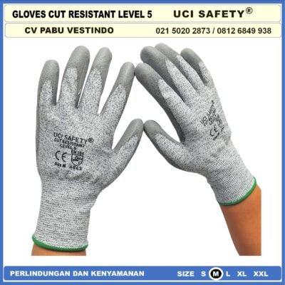 Telapak Tangan dilapisi karet Pengaman kerja Safety Gloves Kontruksi Welding Proyek bengkel Level 5 Tebal Sarung Tangan 4543 Sarung Tangan Anti Sayat safety Gloves - Gambar 7