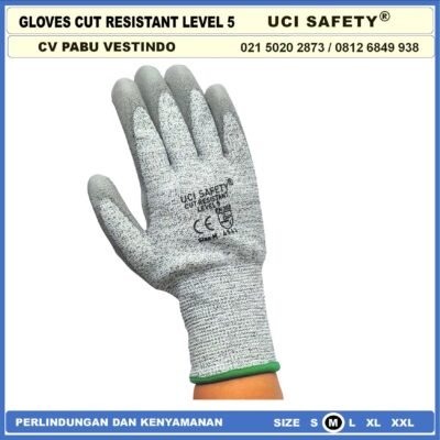 Tebal Motor, Berkebun, Mekanik, Bengkel, Tukang Sarung Tangan 4543 Karet Polyurethane Sarung Tangan Anti Potong Anti Sayat Cut Resistant pisau silet - Gambar 6