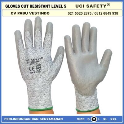 Coating Karet Telapak Tangan dilapisi karet Warna Abu Abu Pengaman kerja Sarung Tangan uci Safety Kerja Safety Gloves Kawat Besi Baja Kaca Pabrik industri Kontruksi Welding Proyek bengkel tambang multifungsi - Gambar 6