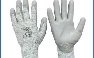 Anti Benda Tajam Anti Pisau Potong Anti Gores Hand Gloves Anti Licin Anti Slip Anti Iris Coating Karet Telapak Tangan dilapisi karet Warna Abu Abu Pengaman kerja Sarung Tangan Safety Kerja