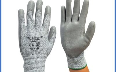 Safety Gloves Kawat Besi Baja Kaca Pabrik industri Kontruksi Welding Proyek bengkel Ukuran M & L Level 5 Uci Safety Tebal Motor, Berkebun, Mekanik, Bengkel, Tukang Sarung Tangan 4543 Karet Polyurethane