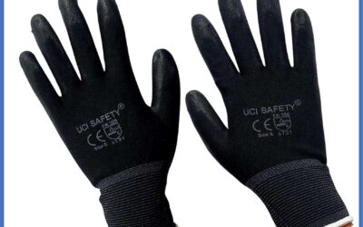 Kerja Proyek Tukang Bagunan Hitam Black Coating Karet PU Palmfit Dilapisi Karet