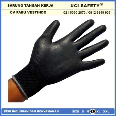 Sarung Tangan Uci Safety Satpam Anti Slip Industri Pabrik Hand Gloves