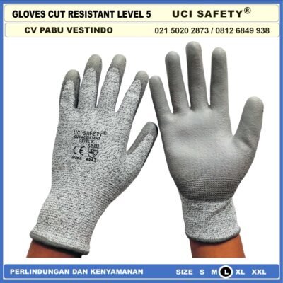 Anti Sayat Cut Resistant safety Gloves Anti Benda Tajam - Gambar 2