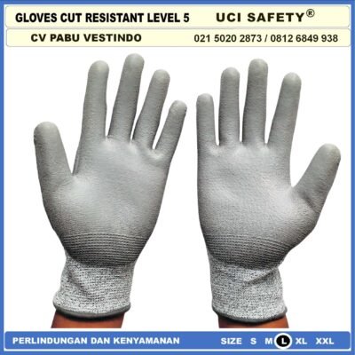 Telapak Tangan dilapisi karet Anti Gores Anti Licin Anti Slip Anti Iris Telapak Tangan dilapisi karet Pengaman kerja Safety Gloves Kontruksi Welding Proyek bengkel Level 5 Tebal Sarung Tangan 4543 - Gambar 7