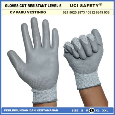 Uci Safety Sarung Tangan Anti Potong Anti Sayat Level 5 Cut Resistant safety Gloves Anti Benda Tajam Anti Licin Anti Slip Anti Iris - Gambar 2