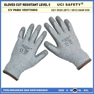 Uci Safety Tebal Motor, Berkebun, Mekanik, Bengkel, Tukang Sarung Tangan 4543 Karet Polyurethane Sarung Tangan Anti Potong Anti Sayat Berkualitas - Gambar 7