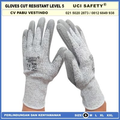 Tebal Motor, Berkebun, Mekanik, Bengkel, Tukang Sarung Tangan 4543 Karet Polyurethane Sarung Tangan Anti Potong Anti Sayat Cut Resistant safety Gloves Anti Benda Tajam - Gambar 2