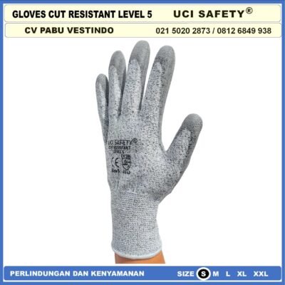 Anti Sayat Sarung Tangan 4543 Anti Pisau Potong Coating Karet - Gambar 8